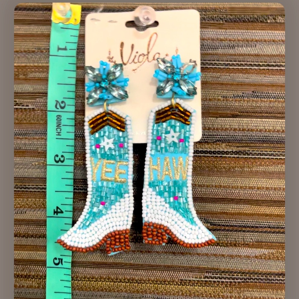 Fun beaded earrings! Lightweight and sure to be a conversation piece!